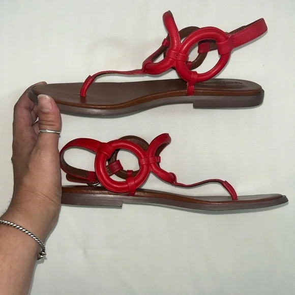 See by Chloe red leather sandals - Picture 6 of 10